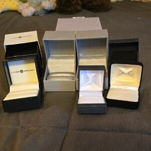 Elegant Black and Silver Jewelry Ring Box Set